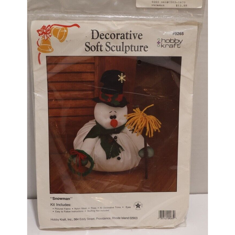 Decorative Soft Sculpture Kit Felt Snowman Hobby Kraft NEW #9265